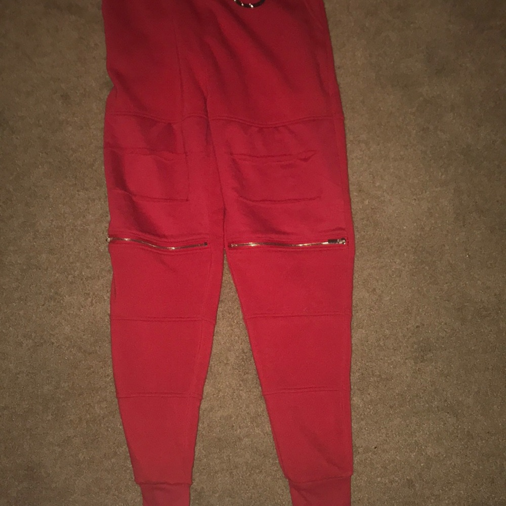 Red joggers